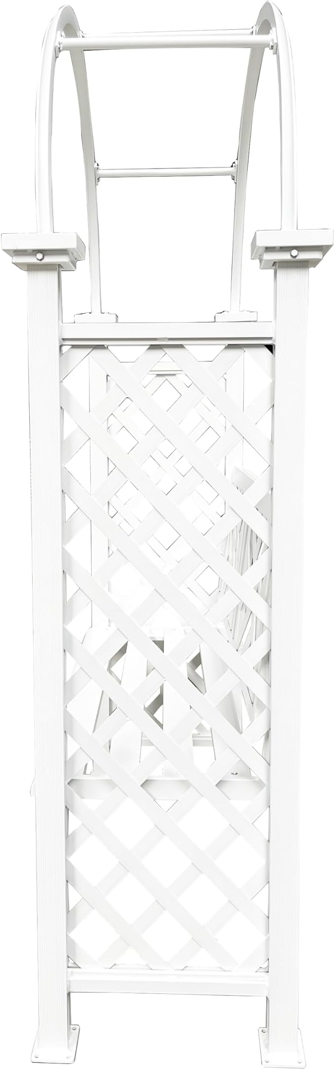Oakland Living White Aluminum Garden Arbor Arch with 2-Seater Bench