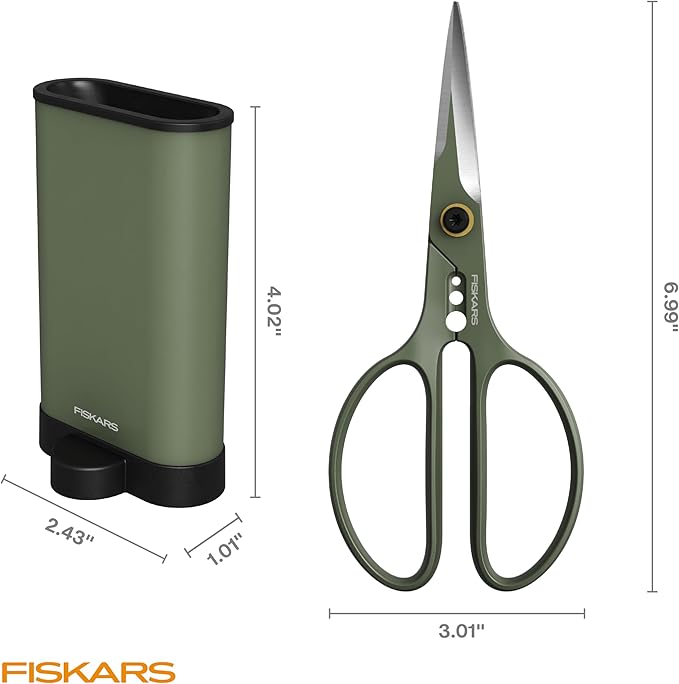 Fiskars Shaper Plant Shears, Plant Snip & Holder, Precision Indoor Gardening Shears, 6"