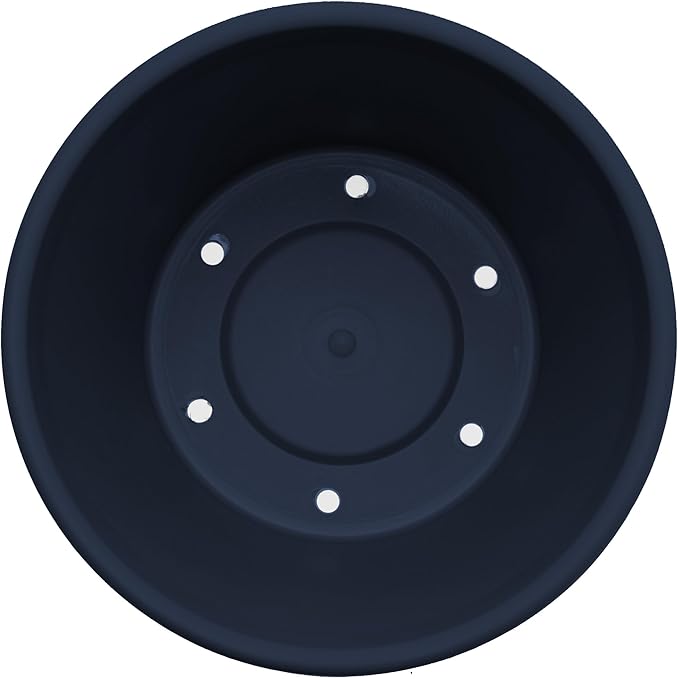 Bloem Terra 4" Diameter Round Navy Resin Planter Pot with Pre-Drilled Drainage Holes for Indoor and Outdoor Gardening