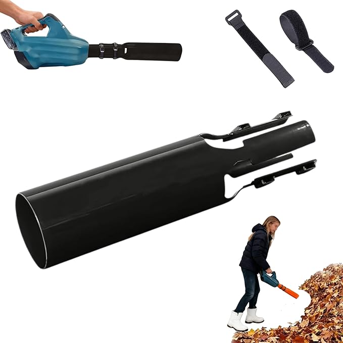 Leaf Blower Air Booster, Air Flow Booster for Blower, Universal Blower Nozzle Accessories, Dual Flow Power Can Improve Cleaning Speed, Used for Courtyard, Lawn, Garden, and Lane Cleaning. (Black)