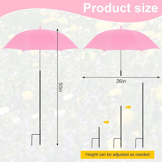 JarThenaAMCS 6Pcs Plant Umbrellas for Outdoor Plants Garden Beds Potted Plant Sun Shade Umbrella
