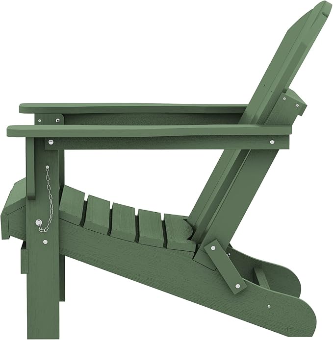 SERWALL Adirondack Chair Set of 8 for Patio Garden Outdoors Fire Pit- Army