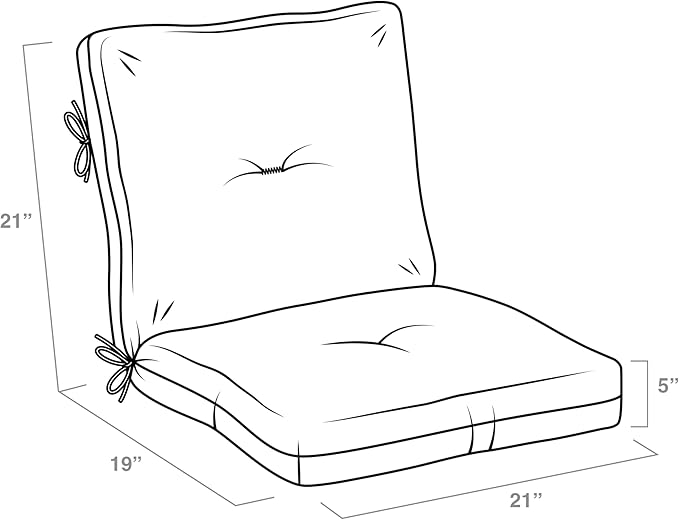 Arden Outdoor Plush Modern Tufted Blowfill Dining Chair Cushion, 21 x 40, Water Repellent, Fade Resistant, Tufted Cushion for Dining and Bistro Chairs, Peacock Blue Green Texture