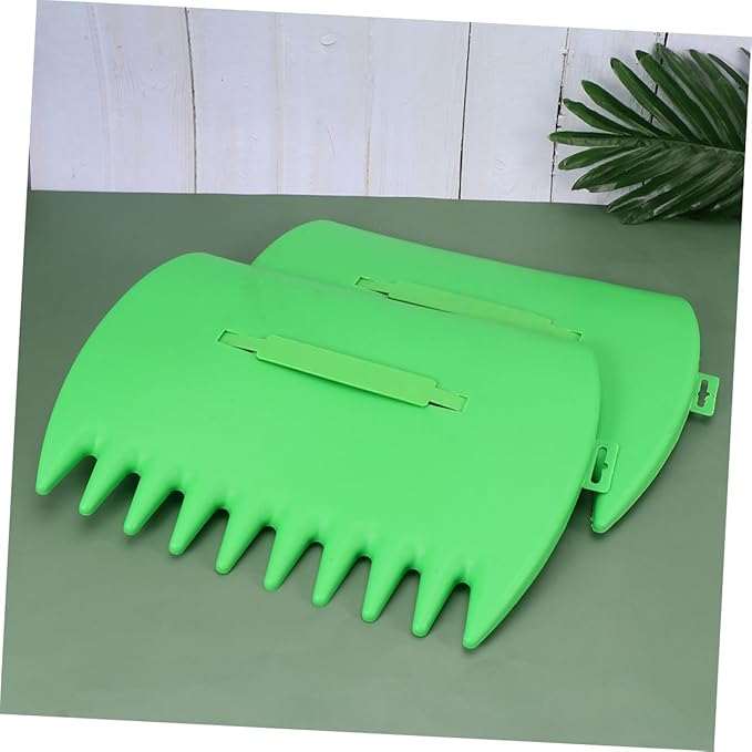 BESTonZON 2pcs Leaves Cleaning Rake and Spade Set for Fallen Leaves Removal Green Hand Tools for Garden and Lawn Care Sturdy Rake Accessories for Yard Maintenance