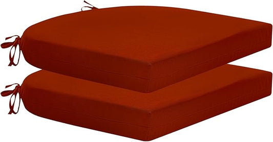 HARBOREST Outdoor Chair Cushions Set of 2, Water Resistant Patio Chair Cushions with Ties, Outdoor Seat Cushions for Patio Furniture, 17"x16"x2", Burnt Orange