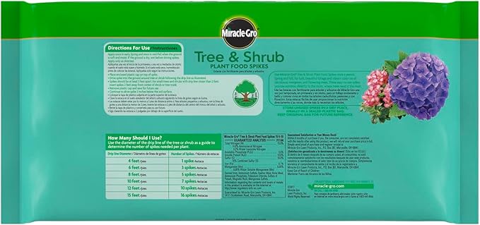 Miracle-GRO Tree & Shrub Plant Food Spikes, 12 Spikes (2-Pack)