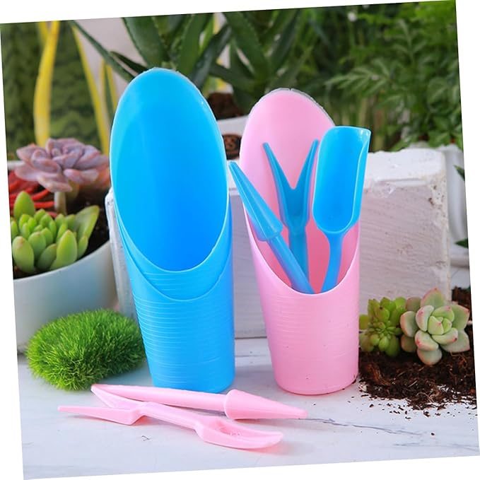 GALPADA Succulent Planting Tool Set with Cultivator, Potting Shovel, Cleaning Brush, and Soil Spoon, Pink Gardening Accessories for Indoor and Outdoor Plant Care
