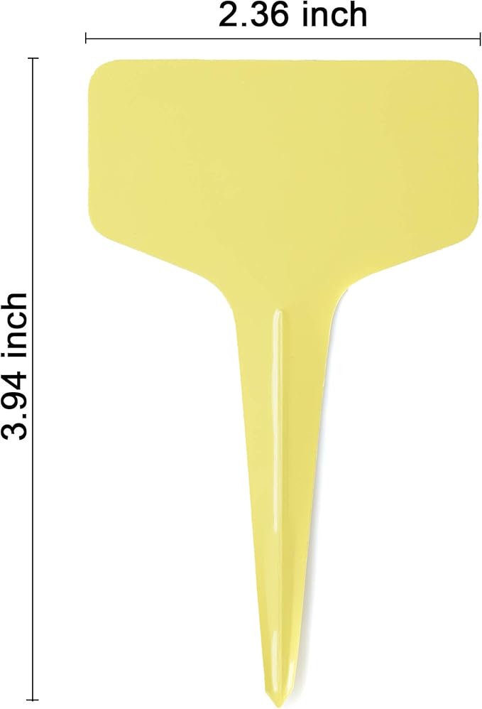 100 Pcs Plant Labels with a Gel Pen, T-Type Waterproof Nursery Garden Markers Plastic Plant Tags, Multicolor, 6 x 10cm