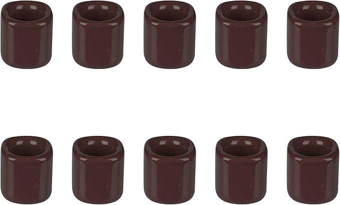 Mega Candles 10 pcs Brown 1/2 Inch Diameter Ceramic Chime Ritual Spell Candle Holders, Great for Casting Chimes, Meditation, Rituals, Spells, Vigil, Witchcraft, Wiccan Supplies