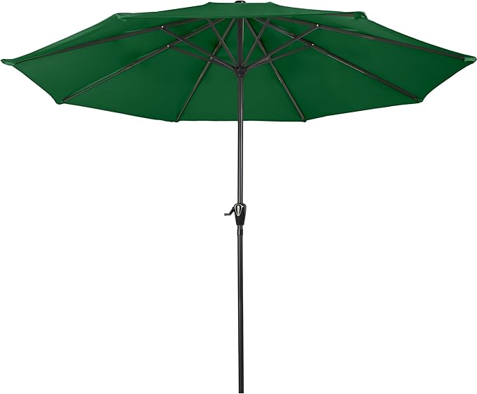 Pure Garden Patio Umbrella with Vented Canopy - 9FT Easy Crank Outdoor Umbrella for Shade - For Deck, Balcony, Backyard, or Pool (Hunter Green)