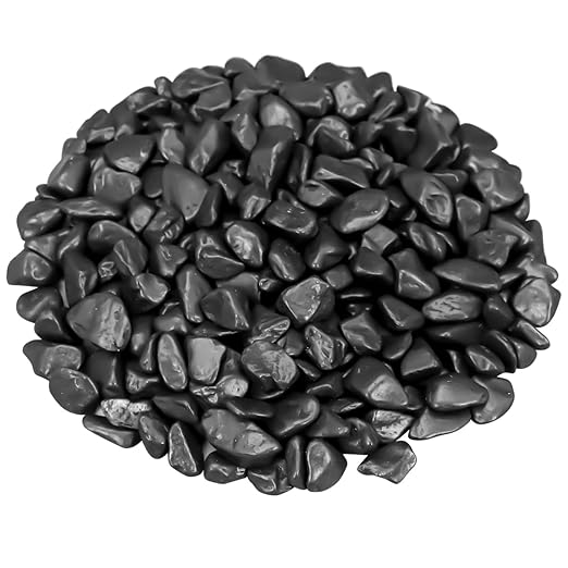 Vase Filler,Landscaping Pebbles, River Rocks Decorative Ornamental Pebbles, DIY Smoothed Rocks for Potted Plant Resin Art Vase Fillers Aquarium Gravel Rocks (1, Black, 1 Pound)