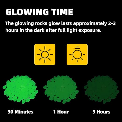 Glow in The Dark Rocks Outdoor, 200 pcs Green Solar Rocks for Landscaping, Outdoor Decor Glow in The Dark Stones, Glowing Pebbles for Garden Backyard Patio Lawn Pond Fish Tank Aquarium Decor