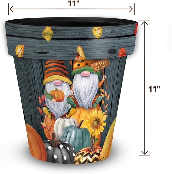 Briarwood Lane Fall Planter 11.75" x 11" x 11" Fall Gnomes Medium for Fall Planter