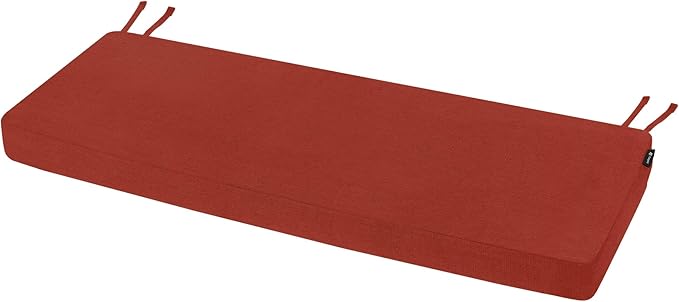 Favoyard Outdoor Bench Cushion 59 x 16 Inch Rainproof Patio Furniture Cushions 3-Year Color Fastness Garden Settee Porch Pads with Ties, Red