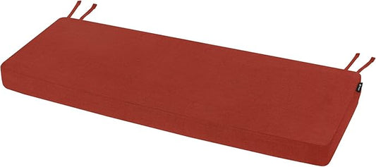 Favoyard Outdoor Bench Cushion 54 x 16 Inch Rainproof Patio Furniture Cushions 3-Year Color Fastness Garden Settee Porch Pads with Ties, Red