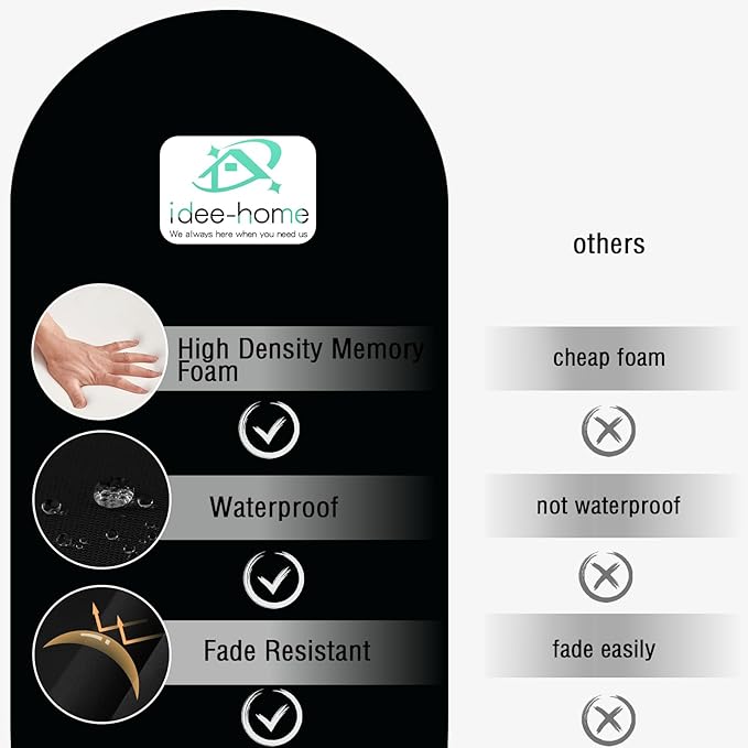 idee-home Outdoor Cushions for Patio Furniture, Outdoor Seat Cushion, Waterproof Hampton Bay Deep Seat Replacement Couch Chair Cushions for Garden Lawn Backyard Deck, 26.5 x 26.5 Floral Pattern