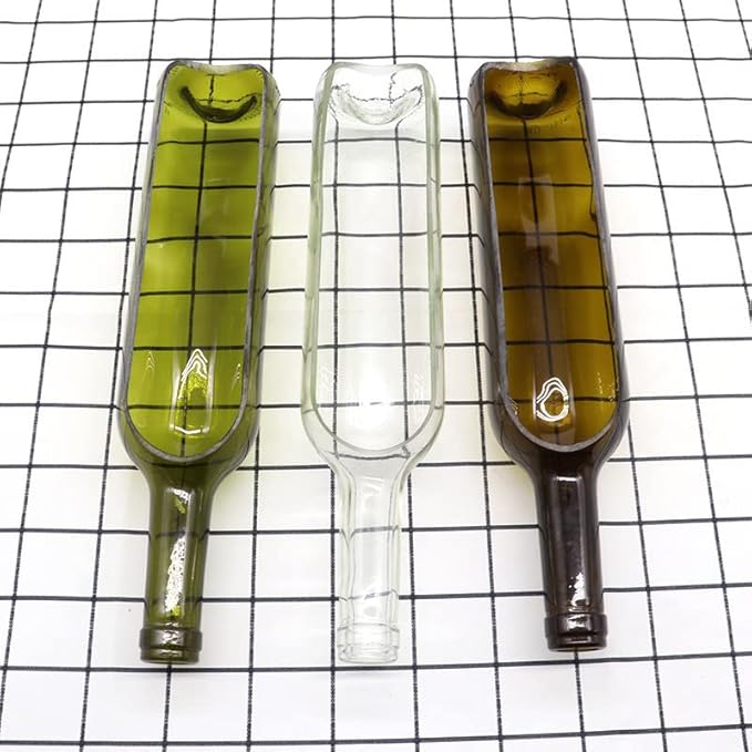 Wine Bottle Cutting pots, Succulent Planter,Flower Pot,Glass Candle Holder,Fruit Salad Tray Table Decoration Glass Art Crafts for Bar Cafe Restaurant(1PCS-Green)