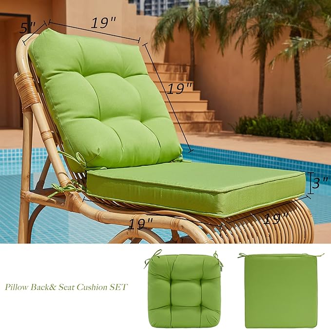 JMGBird Outdoor Chair Cushion, Patio Chair Cushion 19"x19" Outdoor Oushions for Patio Furniture