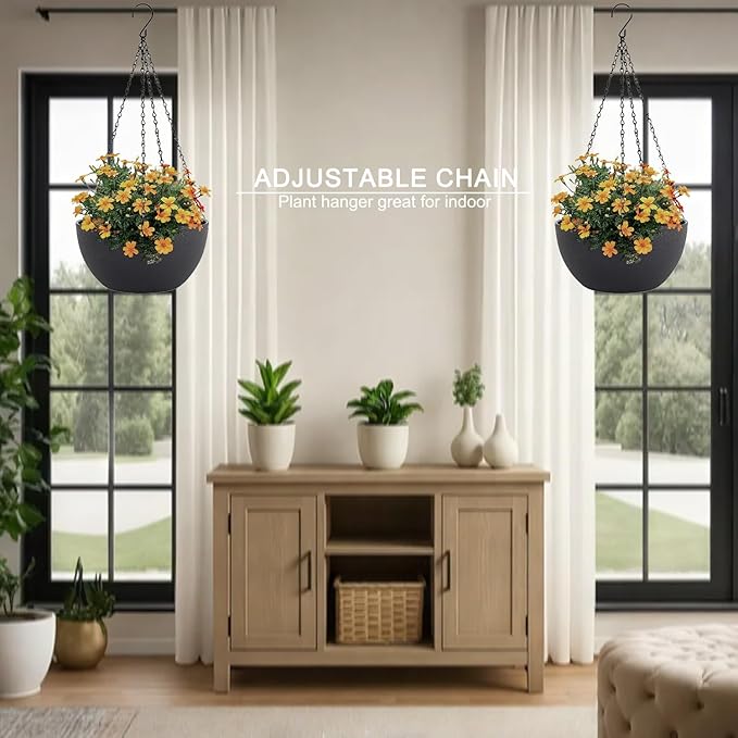 4 Pack Hanging Basket Chains, Adjustable Plant Hanging Chain with S Hooks, Heavy Duty Metal Chains for Planters, Flower Pots, Lanterns, Wind Chimes, Indoor Outdoor Hanging Decor (15.7 inch)