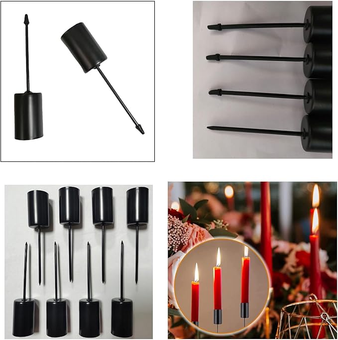 4 Pack Candle Holder Stakes Taper Candlestick Holders with Spike Metal Heavy Duty Pillar Candles Stand Base for Floral Table Centerpiece Garden Wedding Party Anniversary (4 Pack)