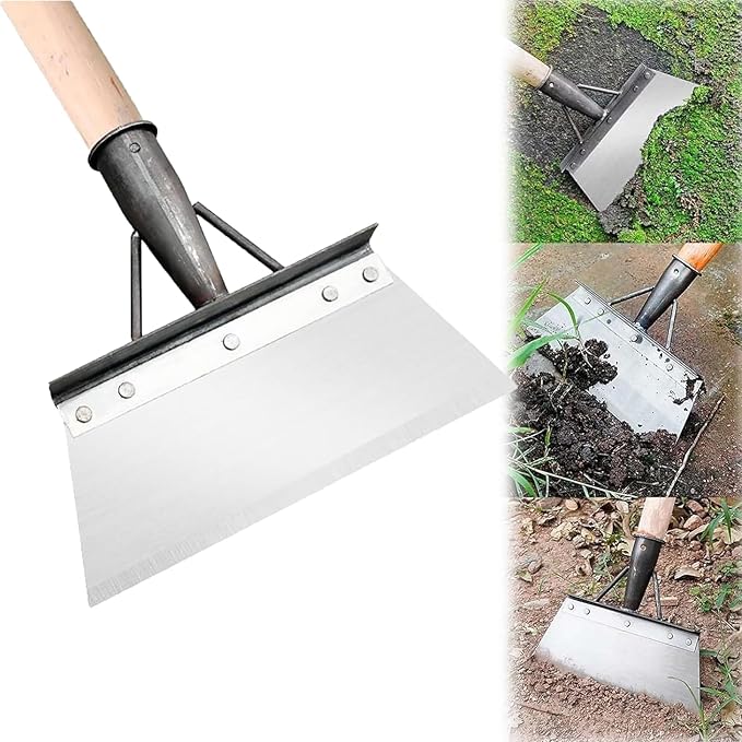 Multifunctional Garden Cleaning Shovel, Flat Shovel, Weed Scraper Tool, Garden Weed Scraper Tool Long Handle, (9.84 in)