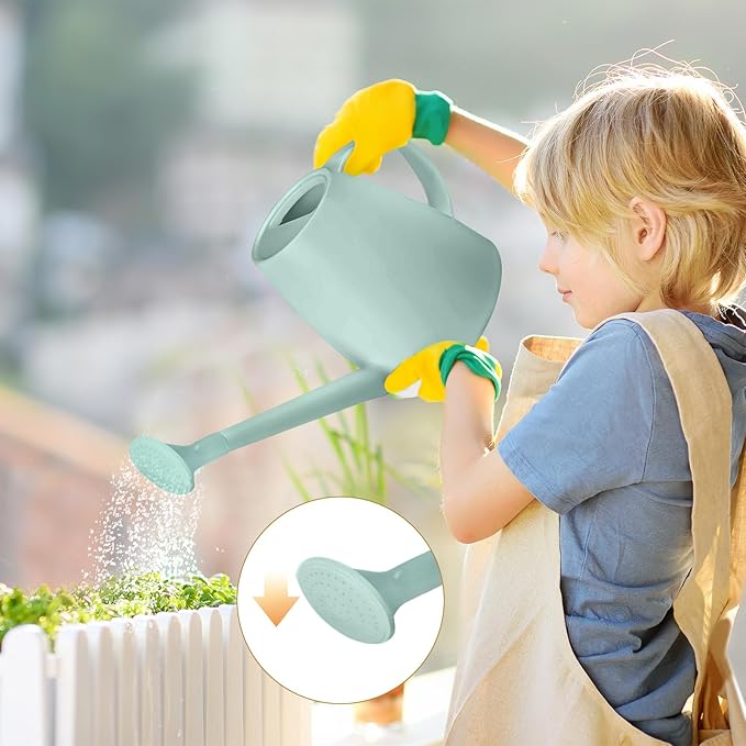 Plastic Watering Can - for Home Plant Garden - 1/2 Gallon - Light Green