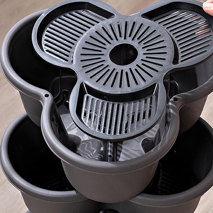 Stackable Planter - Vertical Garden Tower Stackable Planter | Vegetable Tower, Container with Removable Wheels & Tool Kit, Flower Pots Plant Growing System for Indoor Outdoor