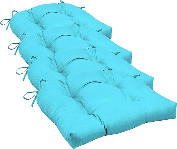 Arden Selections Rocking Chair Cushion, 21 x 21, Rain-Proof, Fade Resistant, Cushion for Rocking and Outdoor Chairs 18 x 20, Pool Blue Leala (Pack of 4)