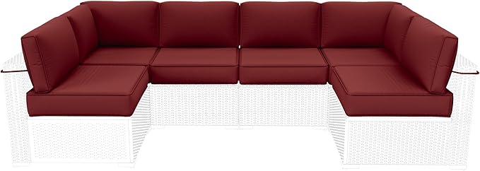 Outdoor Furniture Replacement Cushions, 5" Foam Foam High-Density, Fits 6-seat Sectional Rattan Conversation Set, 14 Piece Patio Water-Resistant Replacement Sofa Cushions, Liner&Cover