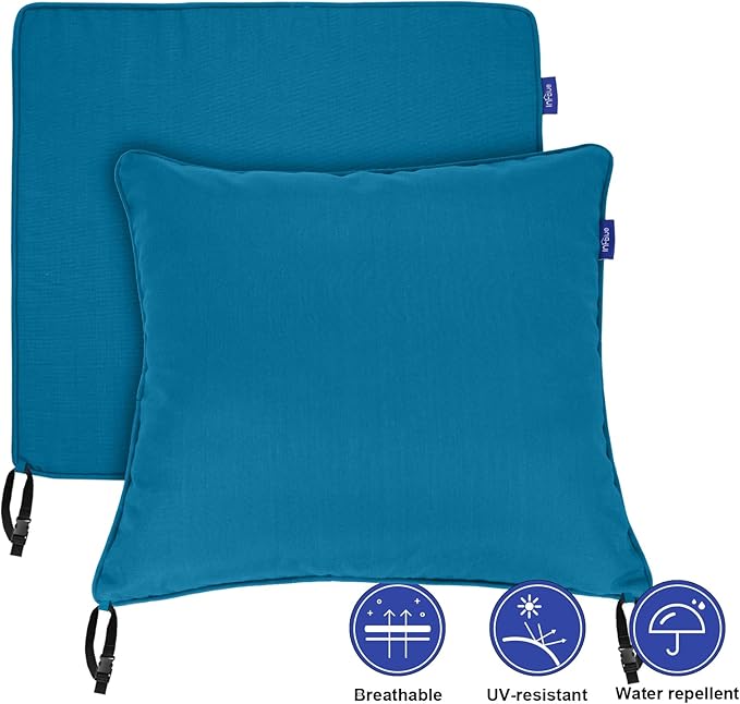 Deep Seat Cushions, Outdoor Cushions, Patio Furniture Cushions, Deep Seat & Back Cushion Patio Cushions for Backyard Couch Sofa Fade Resistant (24x24x4 inches 3 Sets, Solid Indigo Blue)