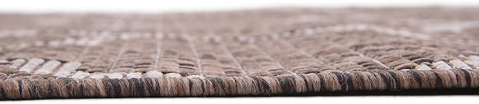 Unique Loom Outdoor Trellis Collection Area Rug (4' 1" x 6' 1" Rectangle, Brown/ Ivory)