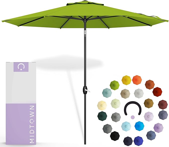 Midtown Umbrellas The Lean Patio Umbrella (Terylast Fabric - Pear, 10 Foot)