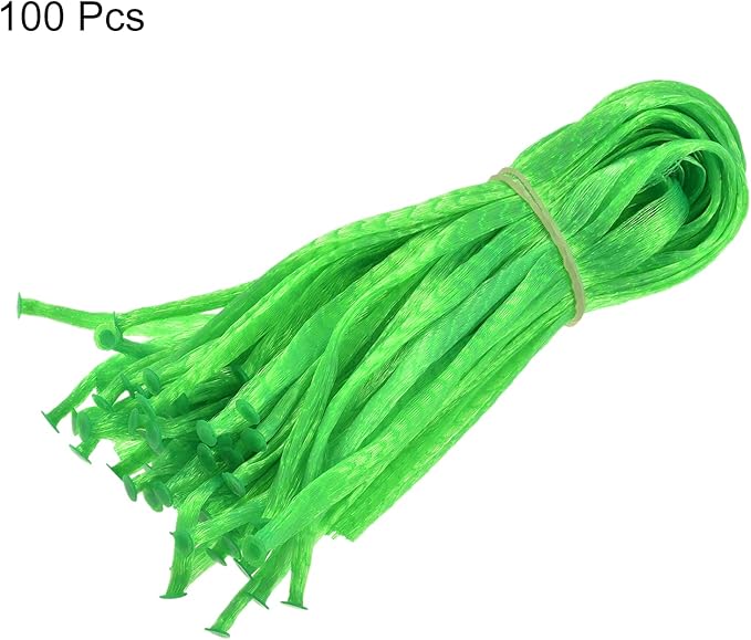 MECCANIXITY 100 Pack Watermelon Nets 13.78 Inch Hanging Melon Hammocks Reusable Fruit Net Bag for Garden Green