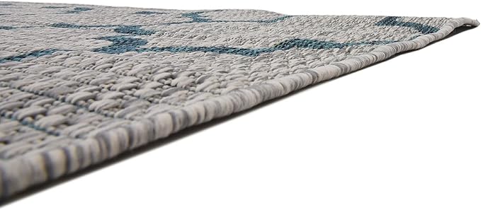 Unique Loom Outdoor Trellis Collection Area Rug (5' 3" x 8' Rectangle, Gray/ Ivory)