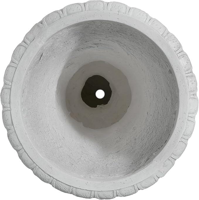 Merax 23.75'' H MGO Garden Urn Planter with Drainage Hole, Hand-Painted Outdoor & Indoor Decorative Urn, Light Grey