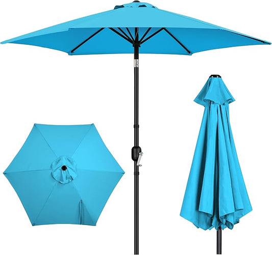Yaheetech Patio Umbrella, 9FT Outdoor Table Market Umbrella with Push Button Tilt and Crank, Yard Sun Shade with Sturdy Ribs for Garden, Deck, Backyard, Pool