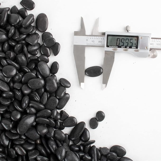 Black Pebbles for Plants 7lb Bulk Bag Aquarium Gravel 0.5"- 1" Decorative Polished Fish Tank Stone River Rocks
