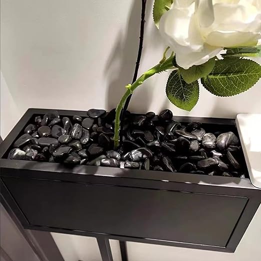 40LB Black River Rocks for Langscaping,1-2.2 Inch Black Polished Pebbles for Plants Garden Landscaping. Fish Tank Decorative River Rocks, Vase Filling Pebbles, Outdoor Decorative River Rocks