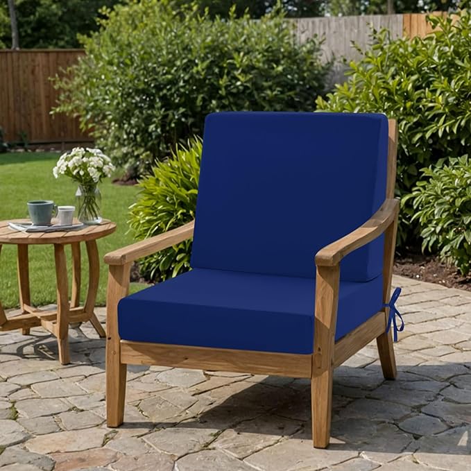 Outdoor Cushions for Patio Furniture, Outdoor Seat and Back Cushion, Waterproof Hampton Bay Deep Seat Replacement Couch Cushions for Garden Lawn, 24x24