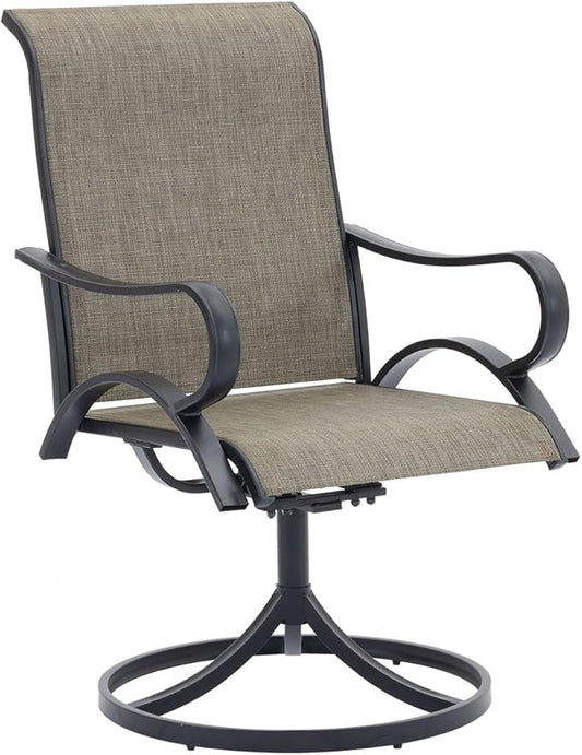 VICLLAX 2 Pieces Patio Chairs, Outdoor Dining Chairs for Lawn Garden and Porch, Brown