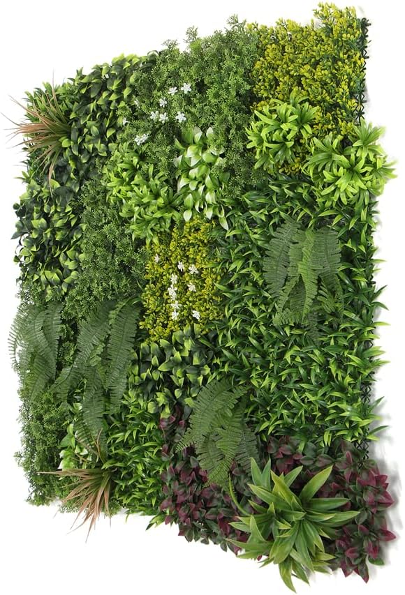 ULAND Artificial Topiary Hedges Panels, Ivy Fence Mat,Verticial Garden Privacy Fence Screen Greenery Wall Backdrop Decor, Garden Privacy Screen Fence（L07801H） 40x40‘’