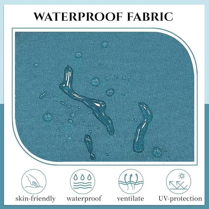 Waterproof Chair Cushions Set of 2 Outdoor,Tufted Thicken Weather and Fade Resistant Kitchen Seat Cushions,Patio Chair Pads for Garden Furniture Sofa Couch (Sky Blue)