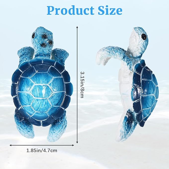 Sea Turtle Figurines Plant Decorations for Pots, Tortoise Plant Pot Decor, Hanging Resin Turtle Decor Planter Decorations for Bonsai Succulents Aquariums, Creative Gifts for Plant Lovers