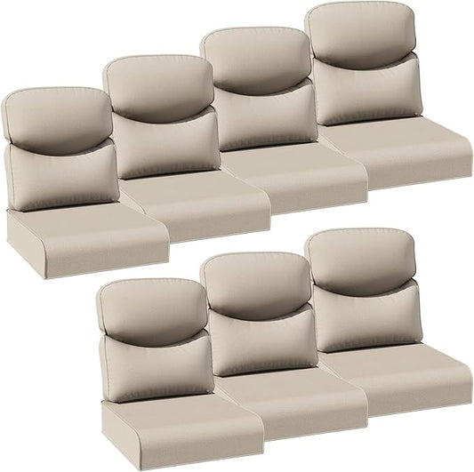 Joyside Outdoor Chair Cushions Set, 24x24 Inch Smile Patio Furniture Cushions, 6’’ Thick, Water Resistant & Fade Resistant, Outdoor Replacement Cushions for Seat and Sofa