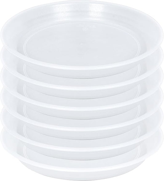6 Pack Clear Plant Saucer Drip Tray 11 12 inch, Pot Base for Plants Indoor, Plastic Flower Planter Saucers and Drip Trays for, Heavy Durable Plant Plate Water Catcher (12", Clear)