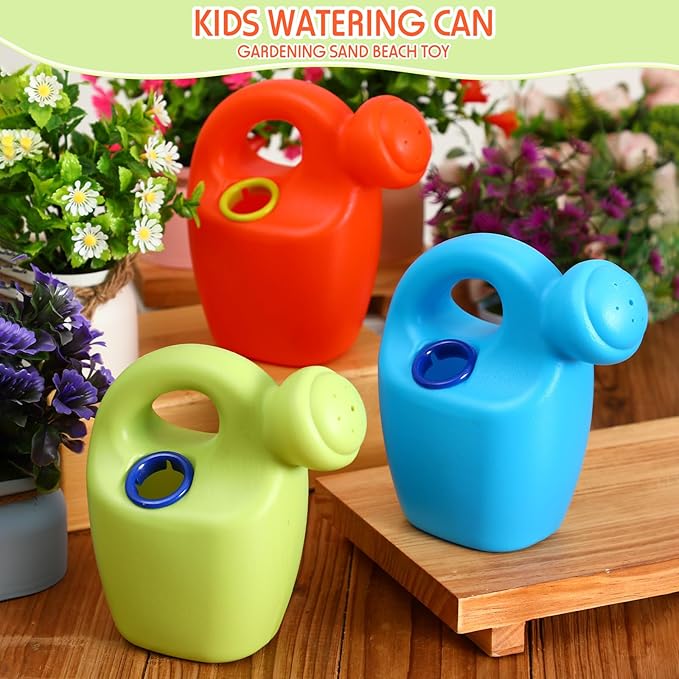 6 Pcs Kids Watering Can Plastic Mini Watering Can Bulk for Child Toddler Flower Garden Sand Beach Toy Garden Tools for Boys Girls End of Year Gifts