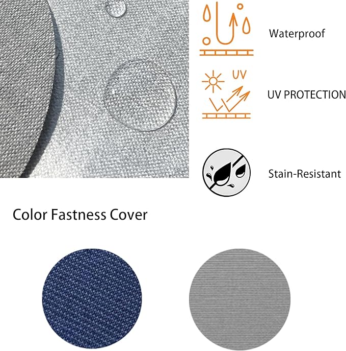 Goodgoods 24x24 inch Outdoor/Indoor Deep Seat Patio Cushions Set of 2 Resilient Foam Filling Water-Proof Stain-Resistant UV Resistant Weather Resistant Deep Seat Bottom Light Gray