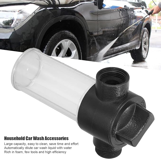 Car Washing Foamer, Water Foam Bottle Switchable Non Leaking Tightly Fit for Garden Hose for Household Cleaning