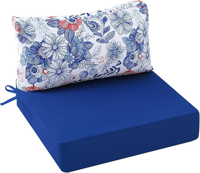Outdoor Cushions for Patio Furniture, Outdoor Seat and Back Cushion, Waterproof Hampton Bay Deep Seat Replacement Couch Cushions for Lawn Garden, 26.5x26.5 Inch