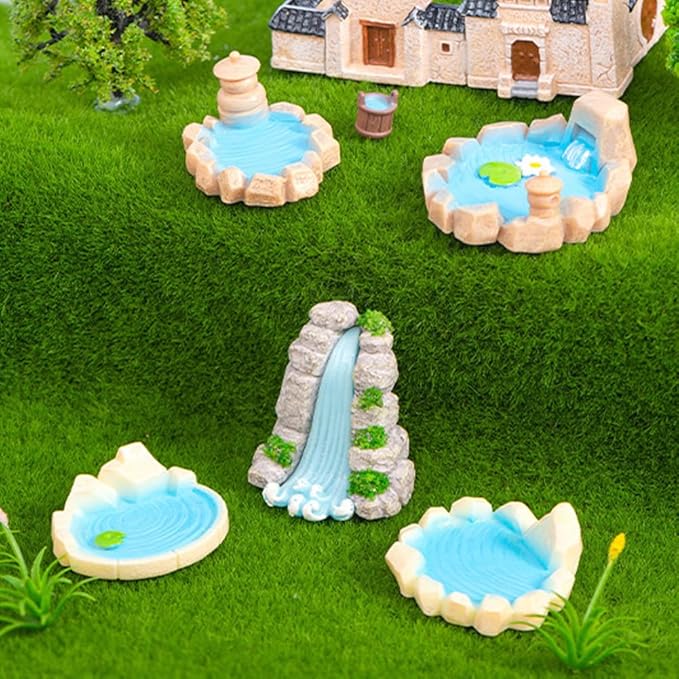 Purple Star Fairy Garden Pond 15 Pack Mini Pond for Fairy Garden Accessories Outdoor Small Ponds Miniature Figurines Zen Gardens Terrarium Decor Little Statues Easter Gift Brown
